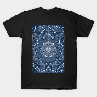 Boho Sapphire/white Mandala T-Shirt